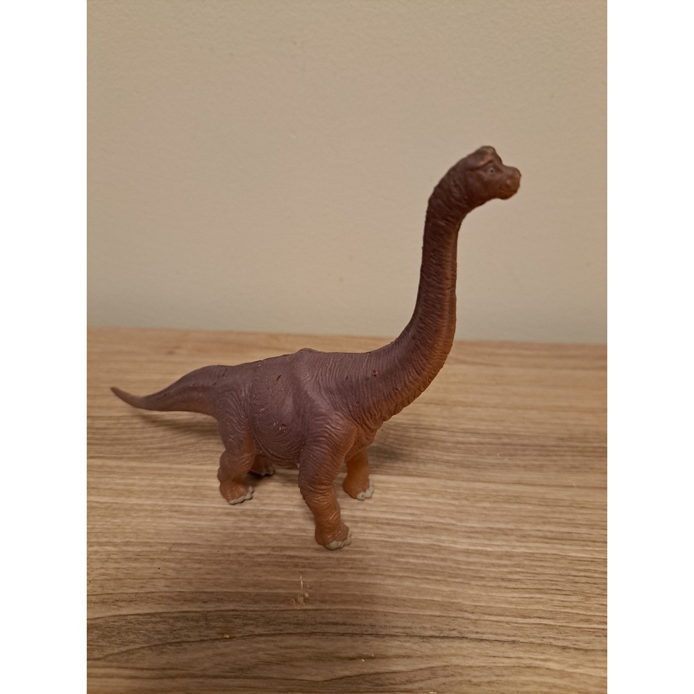 Vintage Brachiosaurus Brown Long Neck Dinosaur Toy Figure - Picture 3 of 6